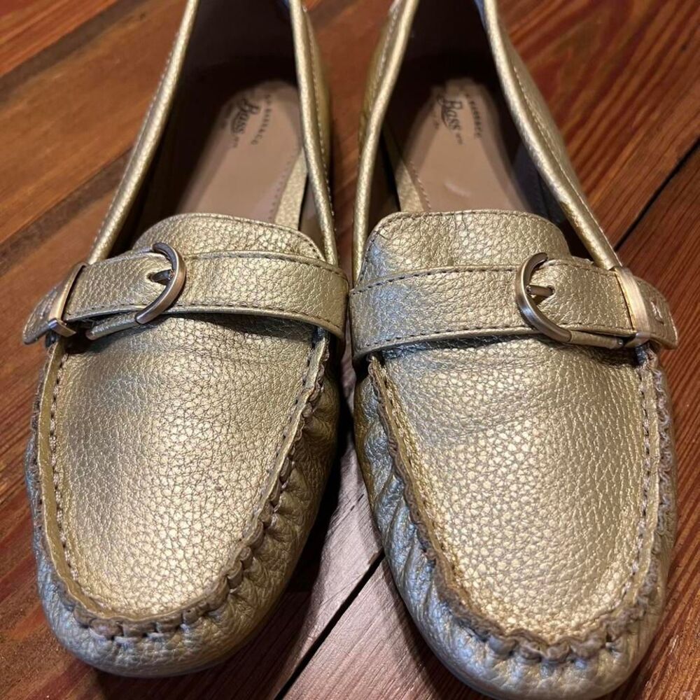 Bass Betsy Buckle Gold Loafer for Women